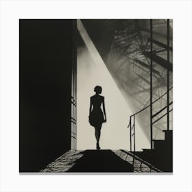 Woman In Black And White 1 Canvas Print