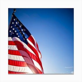 American Flag Ripple Effect In Closeup Stripes And Stars Representing Julys Pride And Nations Loy (2) Canvas Print