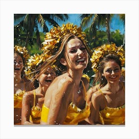 Hula Girls Canvas Print