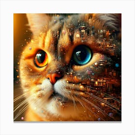 Cat In The City 2 Canvas Print