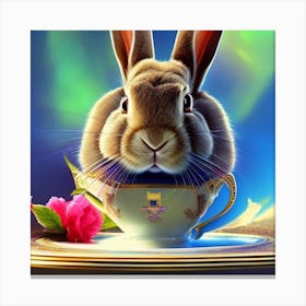 Rabbit In A Teacup Canvas Print
