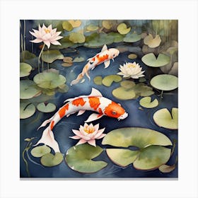 Serene koi fish pond 2 Canvas Print