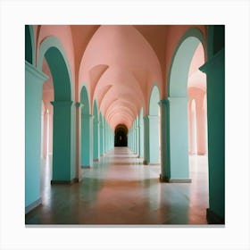 Pink Hallway - Pink Stock Videos & Royalty-Free Footage 1 Canvas Print