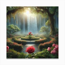 Red Loney Rose4 Canvas Print