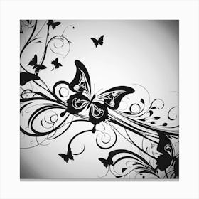 Black And White Butterfly 8 Canvas Print