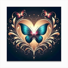 Butterfly In A Heart Canvas Print