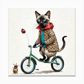 Kitty Bike Tall Canvas Print