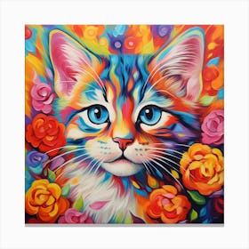 Kitty Painting Canvas Print