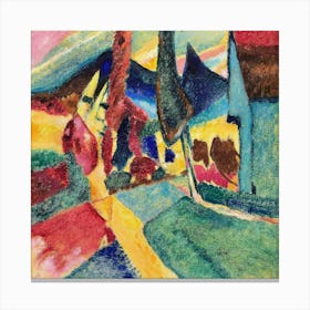 Landscape With Two Poplars (1912) Wassily Kandinsky Canvas Print