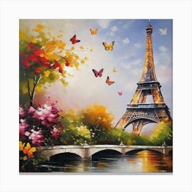 Paris With Butterflies 79 Canvas Print