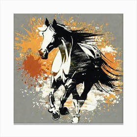 Illustration grunge Horse 3 Canvas Print