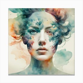 Watercolor Of A Woman 21 Canvas Print