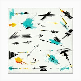 Abstract Hand Drawn Arrows And Pointers Set Collection Positioned At Various Angles Across The Canv (2) Canvas Print