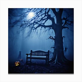 Halloween Night In The Woods Canvas Print