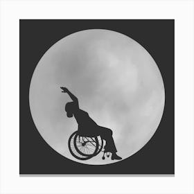 Minimalist Full Moon Silhouette with Dancer -Disability Wheelchair Dance - Empowerment - Moon Magic Canvas Print