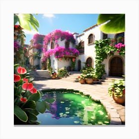 Mediterranean Garden Canvas Print