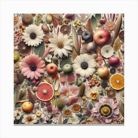 Flowers And Fruit Canvas Print