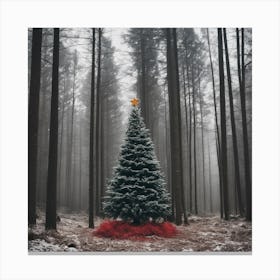 Christmas Tree In The Forest 79 Canvas Print