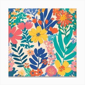 tropical floral matisse pattern Canvas Print