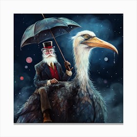 Old Man On Ostrich 1 Canvas Print