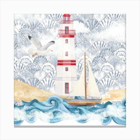 Lighthouse Sea Shore Canvas Print