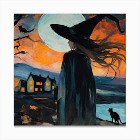 Witch At Night Canvas Print