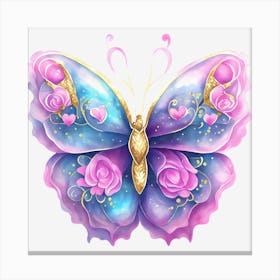 BB Borsa Butterfly With Roses Canvas Print