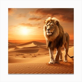 Lion In The Desert 1 Canvas Print