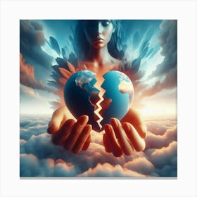 Angel Holding A Broken Earth 1 Canvas Print