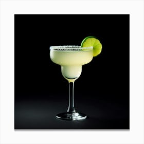 A refreshing and delicious margarita, made with tequila, lime juice, and Cointreau, and served with a lime wedge. The perfect drink to enjoy on a hot summer day or to celebrate a special occasion. Canvas Print