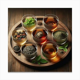 Teas On A Tray Canvas Print