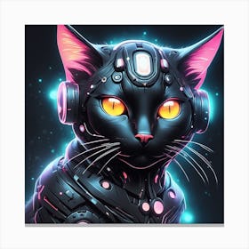 Futuristic Cat 2 Canvas Print