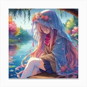 Anime Girl, Person, Person, Person, Person, Person Canvas Print