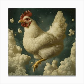 Rooster In The Clouds Canvas Print