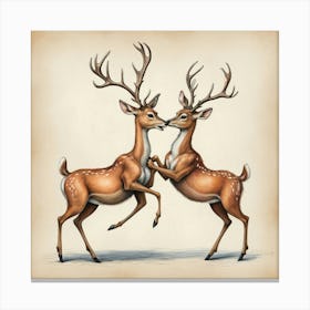 Deer Fighting 1 Canvas Print