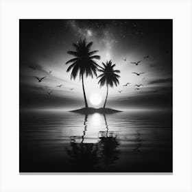 Black And White Painting 25 Canvas Print