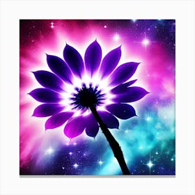 Purple Flower In Space Canvas Print