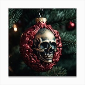 Christmas Tree Ornament Skull 2 Canvas Print