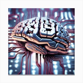 Brain On Circuit Board 8 Canvas Print