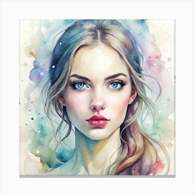 Watercolor Of A Girl 7 Canvas Print