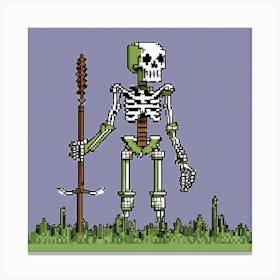 Pixel Skeleton Canvas Print