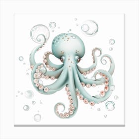 Watercolour Storybook Style Octopus 5 Canvas Print