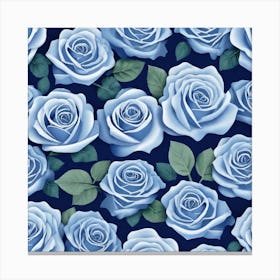 Blue Roses Seamless Pattern 1 Canvas Print