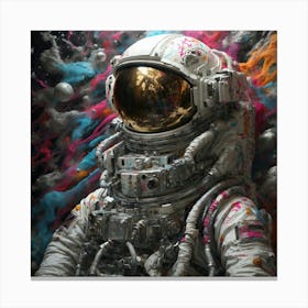 Vandalized Spacesuit Graffiti Canvas Print