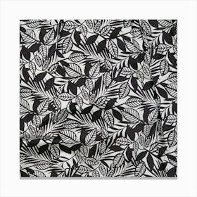 Black And White Leaves Canvas Print