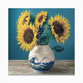 Sunflowers In A Vase 12 Canvas Print