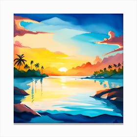 Sunset On The Beach Canvas Print