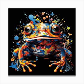 Colorful Frog Splatter 5 Canvas Print