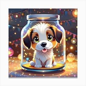 Puppy In A Jar 1 Canvas Print