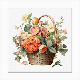 Basket Of Flowers 6 Canvas Print